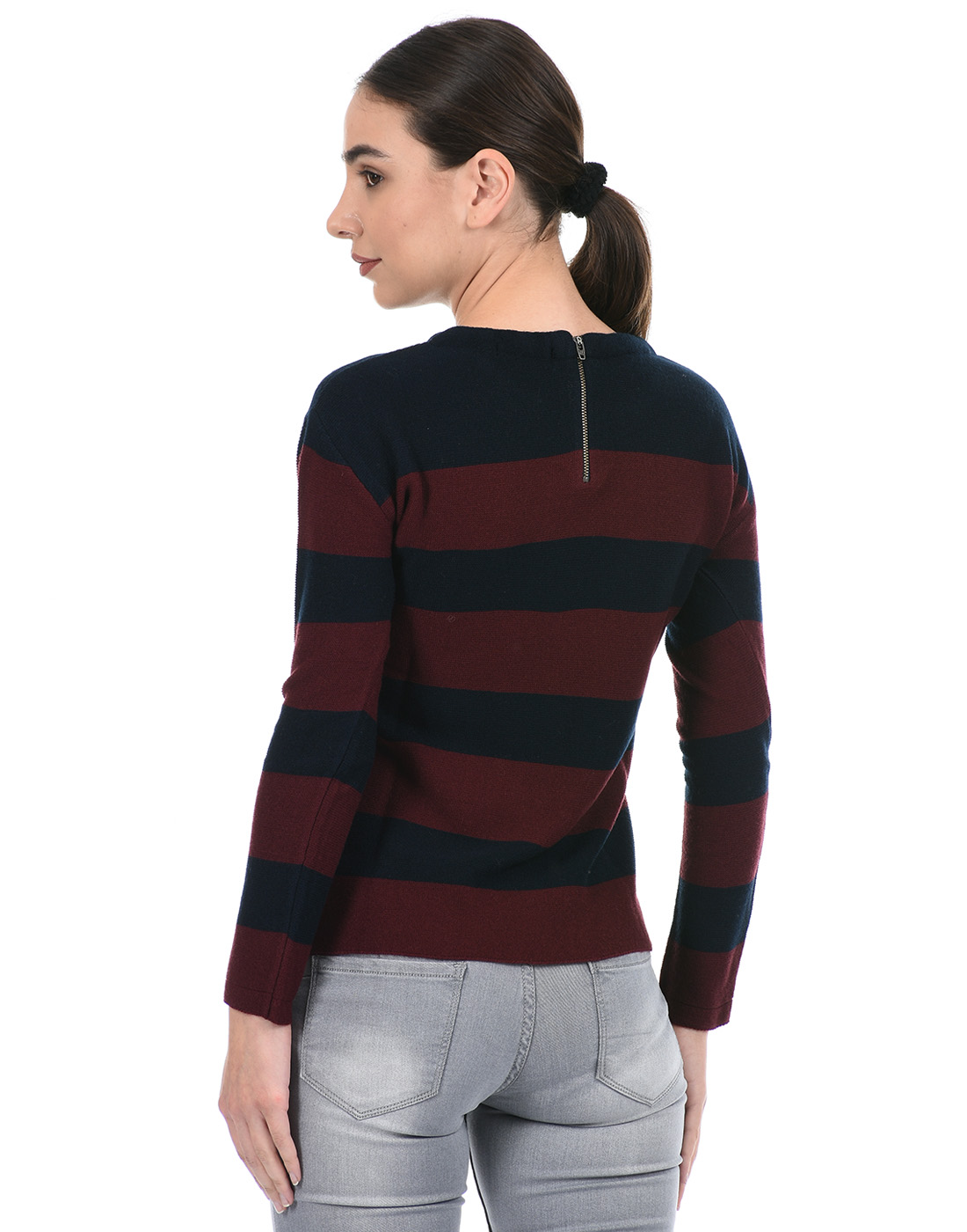 Species Women Dark Blue Striped Sweater